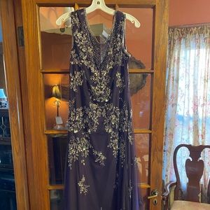 Beautiful hand beaded purple formal dress